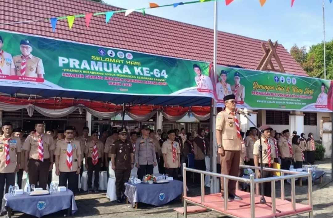 Bupati Mhd. Fadhil Arief, Diwakili Asisten I Setda Batang Hari. M. Rifa’i, Menghadiri Upacara Pada Peringatan Hari Pramuka ke 64 Tahun 2025