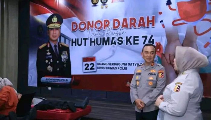 Wujud Nyata Kepedulian : Humas Polri Gelar Donor Darah Jelang Hari Jadi ke 74
