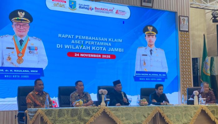 Komitmen Pemerintah Kota (Pemkot) Jambi, Rapat Pembahasan Klaim Aset Barang Milik Negara (BMN) yang dikelola PT Pertamina EP Dalam Menyelesaikan Persoalan Warga Terdampak Zona Merah