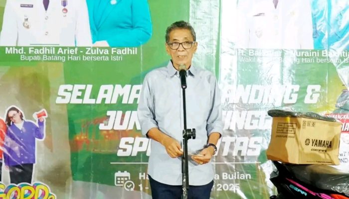 Wakil Bupati H. Bahktiar. SP Membuka Secara Langsung Acara Open Tournamen GAP Dalam Rangka HUT Kabupaten Batang Hari Ke-77 Tahun 2025