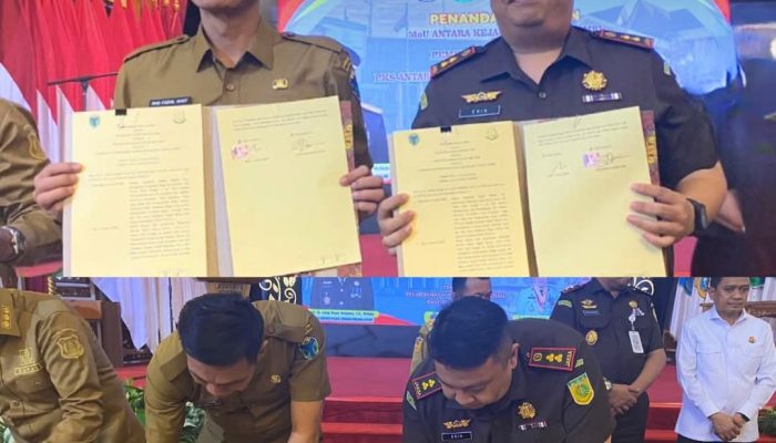 Bupati Batang Hari Mhd. Fadhil Arief Menghadiri penandatanganan Perjanjian Kerja Sama Dengan Kepala Kejaksaan Negeri di Aula Rumah Dinas Gubenur Jambi