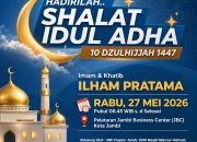 Shalat Idul Adha 1447 Hijriah akan digelar di Mini Soccer Jambi Business Center (JBC) Titik kumpul Warga Jambi