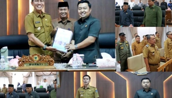 RAPAT PARIPURNA DPRD BATANG HARI: PEMERINTAH SAMPAIKAN JAWABAN ATAS PANDANGAN FRAKSI TERKAIT 3 RANPERDA