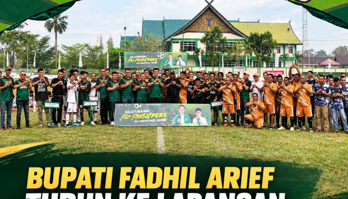 Bupati Fadhil Arief Turun ke Lapangan, Pers United Batang Hari Bantai Merangin 5-0